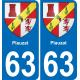63 Plauzat coat of arms sticker plate stickers city