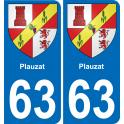 63 Plauzat blason autocollant plaque stickers ville