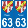 63 Plauzat coat of arms sticker plate stickers city