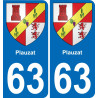 63 Plauzat wappen aufkleber typenschild aufkleber stadt