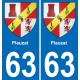 63 Plauzat coat of arms sticker plate stickers city