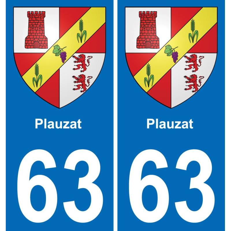 63 Plauzat blason autocollant plaque stickers ville