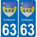 63 Pontaumur wappen aufkleber typenschild aufkleber stadt