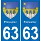63 Pontaumur stemma adesivo piastra adesivi città
