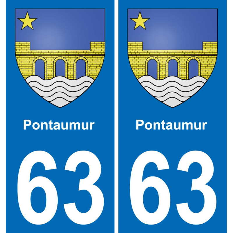 63 Pontaumur coat of arms sticker plate stickers city