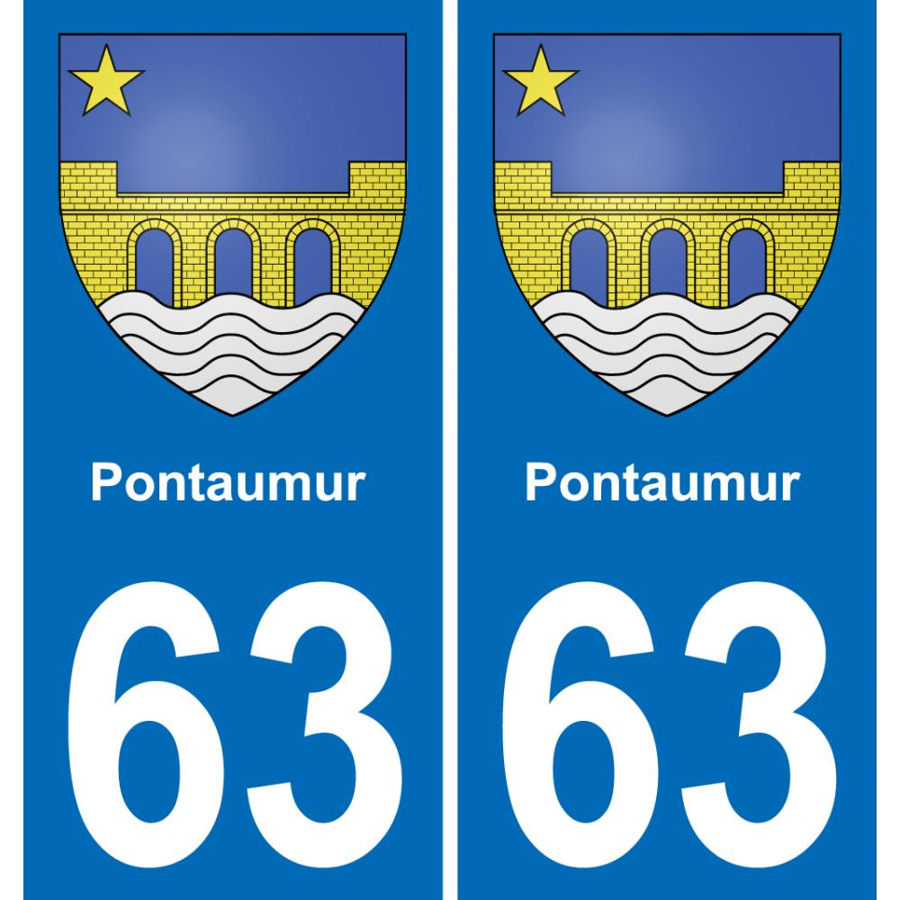 63 Pontaumur stemma adesivo piastra adesivi città