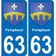 63 Pontgibaud coat of arms sticker plate stickers city