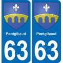 63 Pontgibaud wappen aufkleber typenschild aufkleber stadt
