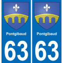 63 Pontgibaud blason autocollant plaque stickers ville