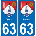 63 Pouzol wappen aufkleber typenschild aufkleber stadt