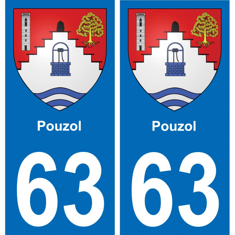 63 Pouzol blason autocollant plaque stickers ville