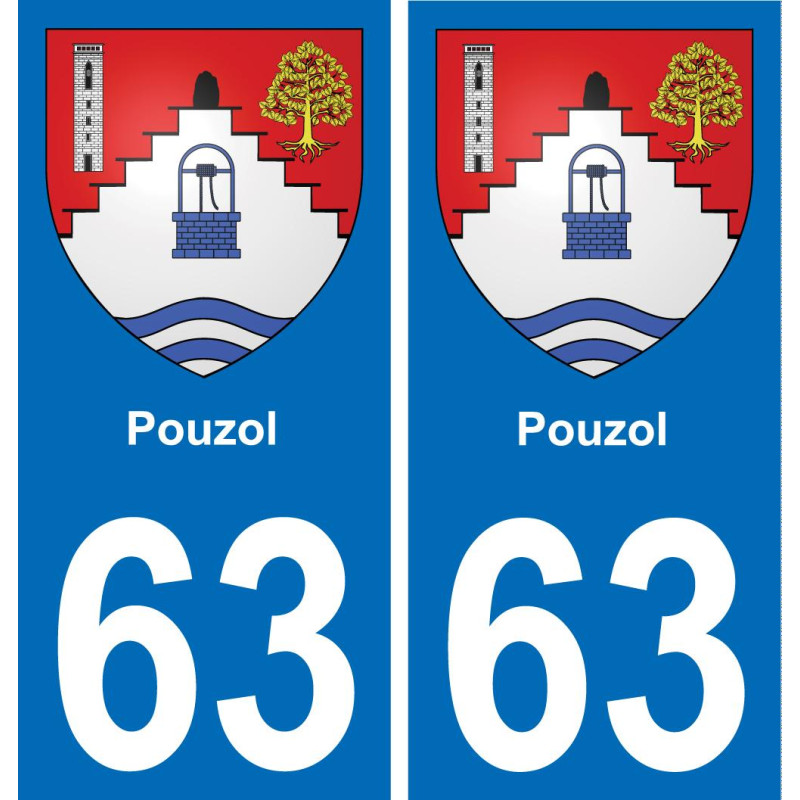 63 Pouzol wappen aufkleber typenschild aufkleber stadt