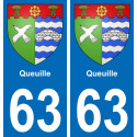 63 Queuille stemma adesivo piastra adesivi città