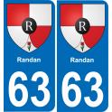 63 Randan wappen aufkleber typenschild aufkleber stadt
