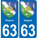 63 Reignat wappen aufkleber typenschild aufkleber stadt