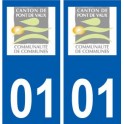 01 Pont-de-Vaux logo ville autocollant plaque sticker
