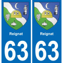 63 Reignat blason autocollant plaque stickers ville