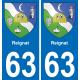 63 Reignat coat of arms sticker plate stickers city