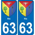 63 Ris wappen aufkleber typenschild aufkleber stadt