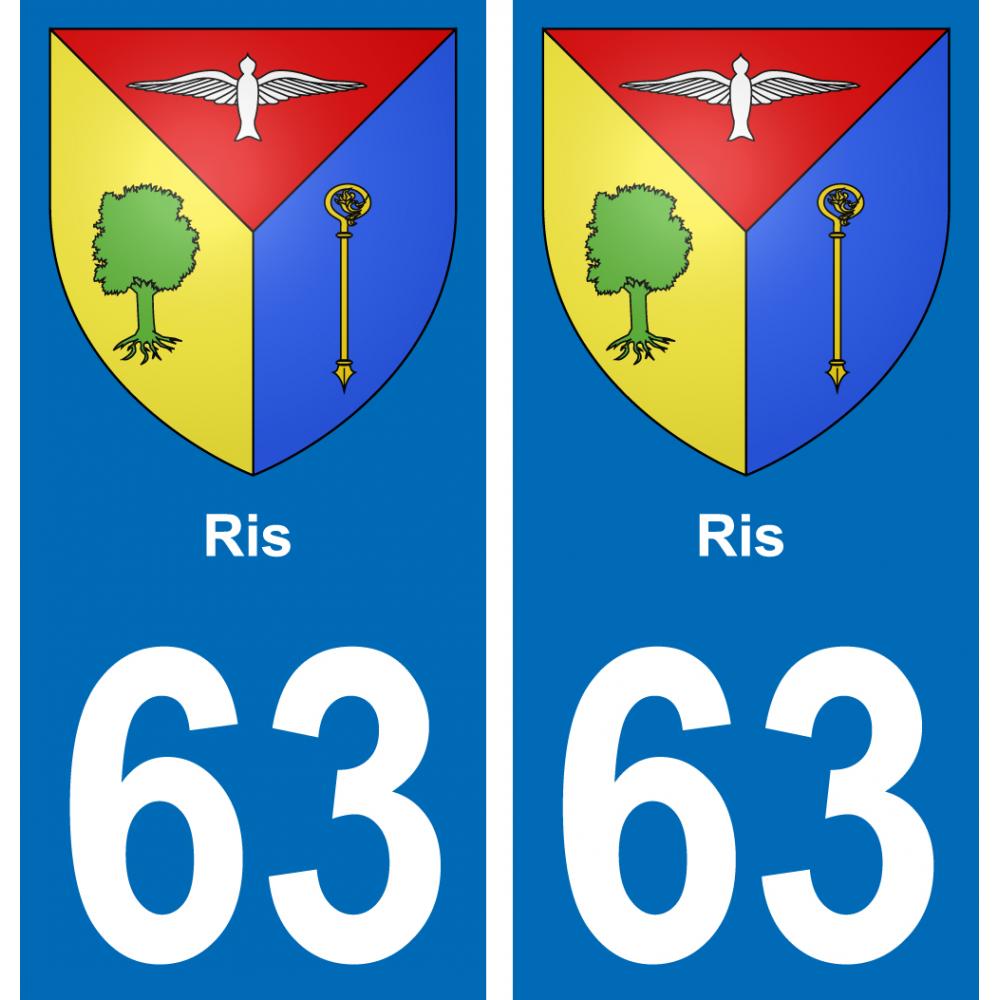 63 Ris blason autocollant plaque stickers ville