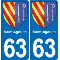 63 Saint-Agoulin wappen aufkleber typenschild aufkleber stadt