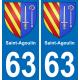 63 Saint-Agoulin coat of arms sticker plate stickers city