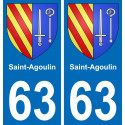63 Saint-Agoulin stemma adesivo piastra adesivi città