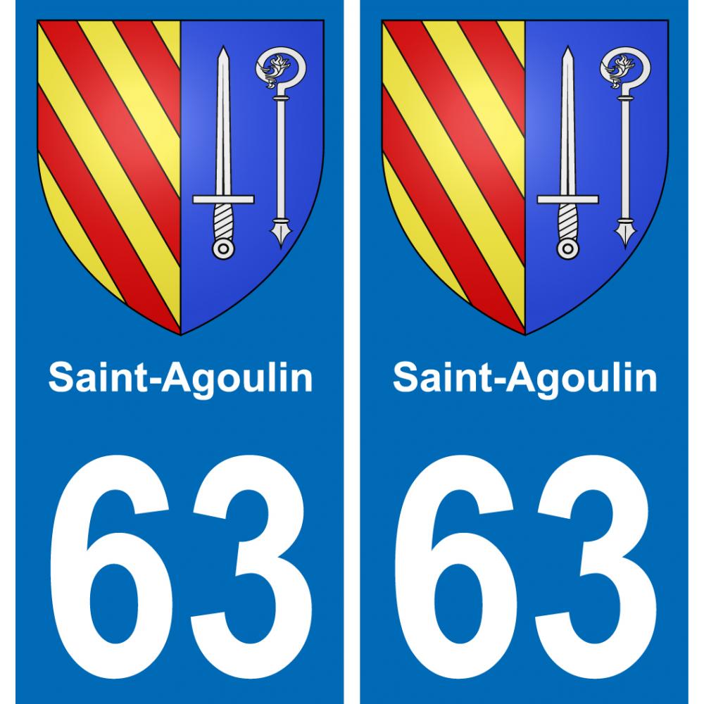 63 Saint-Agoulin coat of arms sticker plate stickers city