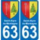 63 Saint-Alyre-ès-Montagne blason autocollant plaque stickers ville