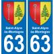 63 Saint-Alyre-ès-Montagne blason autocollant plaque stickers ville
