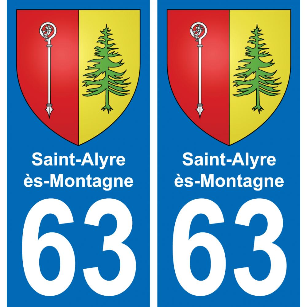 63 Saint-Alyre-ès-Montagne blason autocollant plaque stickers ville