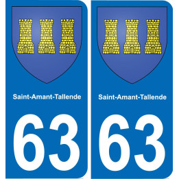 63 Saint-Amant-Tallende blason autocollant plaque stickers ville