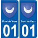 01 Pont-de-Vaux ville autocollant plaque sticker