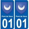 01 Pont-de-Vaux ville autocollant plaque sticker