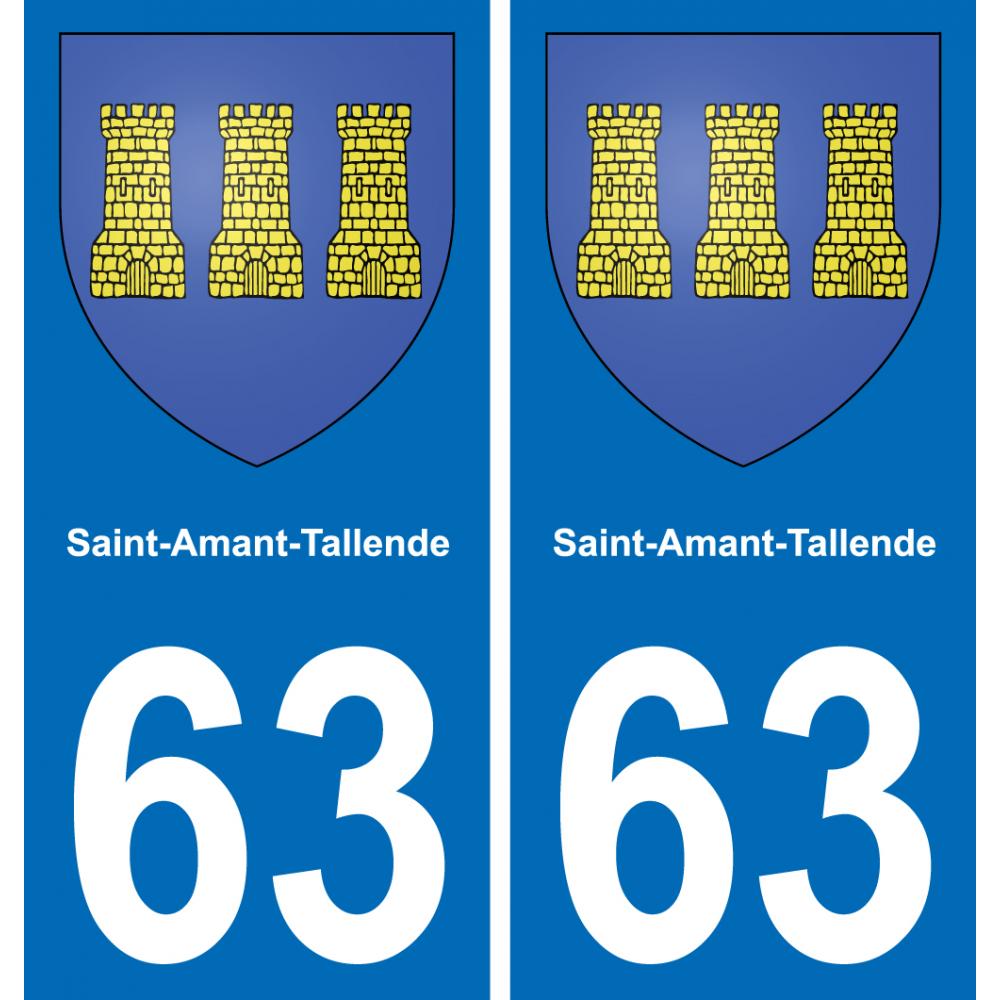 63 Saint-Amant-Tallende coat of arms sticker plate stickers city