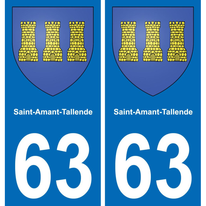 63 Saint-Amant-Tallende coat of arms sticker plate stickers city