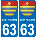 63 Saint-Anthème wappen aufkleber typenschild aufkleber stadt