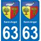 63 Saint-Angel stemma adesivo piastra adesivi città