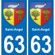 63 Saint-Angel stemma adesivo piastra adesivi città