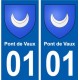 01 Pont-de-Vaux ville autocollant plaque sticker