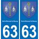 63 Saint-Bonnet-le-Bourg wappen aufkleber typenschild aufkleber stadt