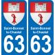 63 Saint-Bonnet-le-Chastel stemma adesivo piastra adesivi città