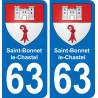 63 Saint-Bonnet-le-Chastel wappen aufkleber typenschild aufkleber stadt