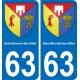 63 Saint-Bonnet-lès-Allier coat of arms sticker plate stickers city