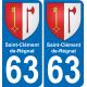 63 Saint-Clément-de-Régnat coat of arms sticker plate stickers city