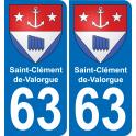 63 Saint-Clément-de-Valorgue blason autocollant plaque stickers ville