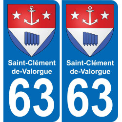 63 Saint-Clément-de-Valorgue coat of arms sticker plate stickers city