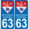 63 Saint-Clément-de-Valorgue coat of arms sticker plate stickers city