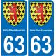 63 Saint-Dier-d'Auvergne coat of arms sticker plate stickers city