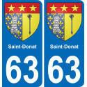 63 Saint-Donat stemma adesivo piastra adesivi città
